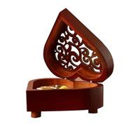 FytStycale Carillon in Legno a Forma di Cuore, Carillon Decorativo Cavo con Motivo Floreale, Ideale Come Regalo per Ragazze, Bambine E Donne, Nucleo D'oro