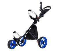 FytStycale Carrello da Golf a 3 Ruote Salvaspazio Attrezzatura Sportiva Design Compatto per Golfisti, Nero Con Ruote Blu