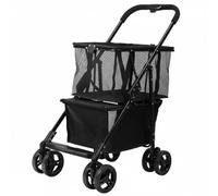 FytStycale Carrello da Picnic Pieghevole Staccabile Carrello Spesa Pieghevole Ripiegabile Attrezzatura Mobile per Supermercato, Campeggio, All'aperto, Nero, Nero