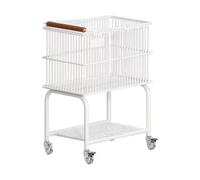 FytStycale Carrello Portabiancheria Mobiletto Su Ruote Cesta per Bucato con Scaffale Organizzatore Soluzione Versatile per La Casa Adatto per Bagno E Camera Da, Bianco