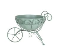 FytStycale Carrello Portapiante in Ferro Ruota Resistente Intemperie Carrello Portapiante con Lavorazione a Volute Stile Vintage per Giardino, Patio, Verde