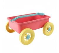 FytStycale Carretto Sabbia Facile da Trasportare Carrello Giocattolo con Ruote Portatile Divertimento All'aperto per Bambini, Rosso