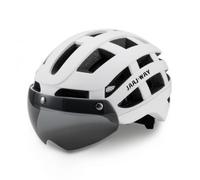 FytStycale Casco da Bici con Visiera Leggero Casco con Visiera Regolabile per Ciclisti, Città, Bianco