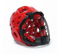 FytStycale Casco Protettivo con Griglia Design Traspirante Caschetto da Taekwondo con Maschera Chiusura in per Principianti, Red, L