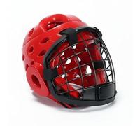 FytStycale Casco Protettivo con Griglia Design Traspirante Caschetto da Taekwondo con Maschera Chiusura in per Principianti, Red, Xl
