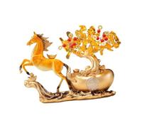 FytStycale Cavallo Resina Figurina Scultura Animale Ornamento Decorativo Simbolo Abbonanza Adatto per Regalo Compleanno Arredamento Casa Scrivania Ufficio Camera, Orangina