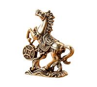 FytStycale Cavallo Scultura in Ottone con Finitura Vintage Statuina Cavallo Da Collezione Cinese Feng Shui Ornamento Equino Decorativo per Scrivania Figura, Soldi per Cavalli
