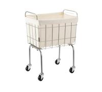 FytStycale Cestino Portabiancheria con Ruote Multiple Girevoli Robusto Cestino Portabiancheria con Telaio in Filo Metallico Portatile per Lavanderia