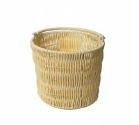 FytStycale Cesto Intrecciato con Manico Stile Rustico Paniere Regalo Multiuso Cesta in Finto Rattan per Feste, Picnic, Cesto Cilindrico Grande Con Manico Ad Anello, Colore Beige
