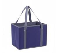 FytStycale Cesto Pieghevole Portaoggetti Borsa Spesa Cesta Contenitore Ripiegabile in Polipropilene con Apertura Ampia E Struttura Salvaspazio Adatto per, Blu Scuro, 37 26 26cm