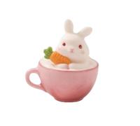 FytStycale Ciondolo con Coniglio in una Tazza Miniature Ciondolo a Forma di Coniglio Mini Ciondoli per Bambine, Ragazze, Regalo, style to 5