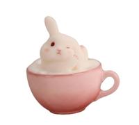 FytStycale Ciondolo con Coniglio in una Tazza Miniature Ciondolo a Forma di Coniglio Mini Ciondoli per Bambine, Ragazze, Regalo, style to 3