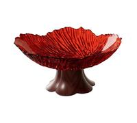 FytStycale Ciotola Da Portata con Base, Moderno Supporto per Antipasti, Ciotola Da Portata Alta per Tavolo Da Pranzo, Ideale per Feste, Rosso