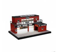 FytStycale Container Garage Display Modello Officina 1 64 Diorama Auto Riparazione Car Wash Scaffale Esposizione Illuminazione Calda Materiale Plastica Resina
