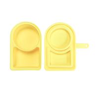 FytStycale Contenitore in Silicone per Snack E Salse, Conservazione Degli Alimenti, Doppio Scomparto per Condimenti E Marmellate, Giallo