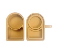 FytStycale Contenitore in Silicone per Snack E Salse, Conservazione Degli Alimenti, Doppio Scomparto per Condimenti E Marmellate, Cachi