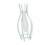 FytStycale Contenitore in vetro per fiori con tubo idroponico, vaso per piante, decorazione floreale, Bianco 8x8x25cm