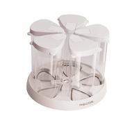 FytStycale Contenitore per Alimenti Secchi, Distributore di Cereali con Coperchio Rotante, Sicuro per Alimenti, Ermetico, per Dolcetti per Animali Domestici, Zuc, Base Bianca