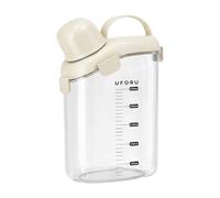 FytStycale Contenitore per Cereali con Coperchio Ermetico Manico Ergonomico Bocca Versatore Misurino in PP Adatto per Stoccaggio in Cucina Organizzazione, Bianco