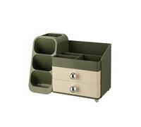 FytStycale Cosmetic Organizer Porta Trucco Cassettiera Organizzatore Contenitore con Scomparti per Boccette Alte E Gioielli Portaspazzole Obliquo in PET E, Verde, Verde