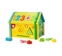 FytStycale Cubo attività per L'ordinamento delle Forme, Giocattolo per Bambini, Gioco di Abbinamento di Forme E Colori, Cubo di Legno per L'or, Senza maglio