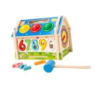 FytStycale Cubo attività per L'ordinamento delle Forme, Giocattolo per Bambini, Gioco di Abbinamento di Forme E Colori, Cubo di Legno per L'or, con maglio