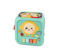 FytStycale Cubo Multiattività senza senza Energia Elettrica Busy Cube Compatto Cubo Sensoriale per Neonati, Casa, Verde, Standard