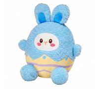 FytStycale Cucciolo di Coniglio in Involucro D'uovo Morbido e Confortevole Peluche Coniglio Pasquale Viso Decorato Peluche Coniglio a Forma di Uovo per Neonati, Blu