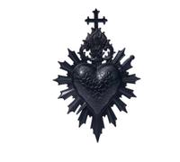 FytStycale Cuore Sacro con Raggi Solari Gotico Cuore Devozionale con Croce Barocco per Ingresso, Nero
