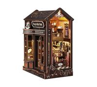 FytStycale Diy Coffee Bookend Fermalibri Mini Cafè Modello Miniatura in Legno Kit Fai Strati E Accessori Decorativi Adatto per Regalo Decorazione Angolo Lettura