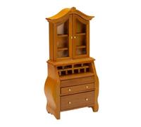 FytStycale Espositore in Miniatura con Ripiani E Cassetti in Legno di Betulla per La Libreria Delle Bambole con Trasparenti Adatto per Decorazione