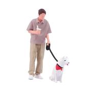 FytStycale Figura in Miniatura di Un Bambino Che Porta a Il Cane in 1/64, Accessorio Realistico per microfotografia e Decorazione di Case delle