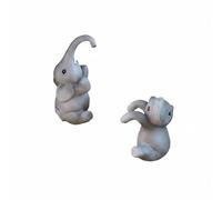 FytStycale Figurina in Resina per Bordo Vaso Materiali Resistenti Statuina Animale da Appendere Design Realistico Figurina in Resina da Appendere per Davanzale, Set 2 Elefanti