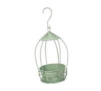 FytStycale Fioriera Sospesa a Forma di Gabbia per Uccelli, Stile Vintage, Creativa, Compatta, Supporto per Piante, Fioriera per Ufficio, Patio, Verde Effetto Invecchiato