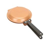 FytStycale Friggitrice Doppia Padella Antiaderente Griglia Pancake Stampo Sandwich Piastra Barbecue in Acciaio Inox con Robusto Manico Lungo Adatta per Preparazi, Forma rotonda