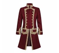 FytStycale Giacca Coloniale con Code Medievale Cappotto da Cosplay Storico Stile Vintage Tailcoat Steampunk da Uomo per Uomini, Rosso, L