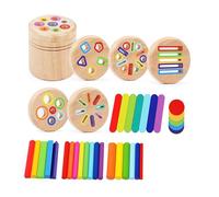 FytStycale Gioco Sensoriale per Abbinare Forme, Gioco in Legno per Smistare I Colori, Gioco per Lo Sviluppo Della Motricità Fine per Bambini di 1, 2 E 3 Anni, Re, 6 in 1, Taglia unica bambino