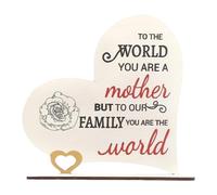 FytStycale Heart Plaque Ornamento in Legno a Forma di Cuore Segno Dedicato Alla Mamma Decorazione Da Scrivania Funzione Espressiva Adatto per Regalo Decorazione