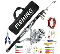 FytStycale Kit da Pesca Telescopico Completo Portatile Set Mulinello da Pesca per Principianti, 180CM