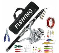 FytStycale Kit da Pesca Telescopico Completo Portatile Set Mulinello da Pesca per Principianti, 210CM
