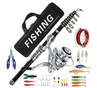 FytStycale Kit da Pesca Telescopico Completo Portatile Set Mulinello da Pesca per Principianti, 240CM