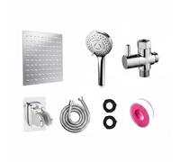 FytStycale Kit Doccia con Braccio di Estensione Altezza Regolabile Set Doccia con Soffione a Pioggia e Doccetta Multi-Getto Arredo Bagno