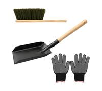 FytStycale Kit per la Manutenzionel con Paletta, Spazzola e Guanti Pratico Attizzio Spazzola e Paletta Stabile per Stufa, Guanto Spesso