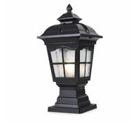 FytStycale Lampada da Pilastro da Esterno Lanterna da Giardino Lampione su Colonna Luce per Cancello Applique da Esterno in Alluminio Durevole IP55 Vetro, Nero, Grande