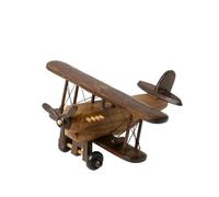 FytStycale Modellino a Due Piani in Legno Decorativo in Legno Nostalgico Modellino di Aereo per Collezionisti, Amanti Del Volo, Scrivania, Ufficio, Stile Otto