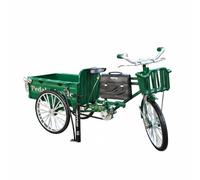 FytStycale Modellino Retrò a Tre Ruote Dettagli Stampati Modellino Triportatore Merci Cassone Aperto Camioncino a Tre Ruote in Metallo per Decorazione Domestica, Verde