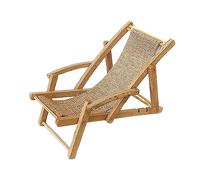 FytStycale Modello di Sedia in Miniatura 1/12, Poltrona per Casa delle Bambole, Sedia Reclinabile da Esterno, Materiale in Legno, Ornamento Fai da Te, Adatto per, Kaki