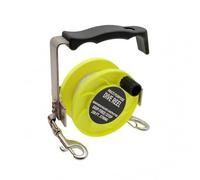 FytStycale Mulinello Subacqueo Regolabile Manico Sagomato Mulinello Subacqueo con Ganci Metallici Struttura in Metallo Bobina Cavo Sub per Guida Delle Linee, Giallo Fluorescente, 150FT Circa 45M