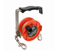 FytStycale Mulinello Subacqueo Regolabile Manico Sagomato Mulinello Subacqueo con Ganci Metallici Struttura in Metallo Bobina Cavo Sub per Guida Delle Linee, Arancione, 150FT Circa 45M
