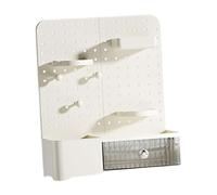 FytStycale Organizer Da Scrivania con Pannello Forato Staccabile E Cassetto Scorrevole per Riporre Accessori E Materiali, Realizzato in PP, Adatto per Scrivania, Bianco Crema